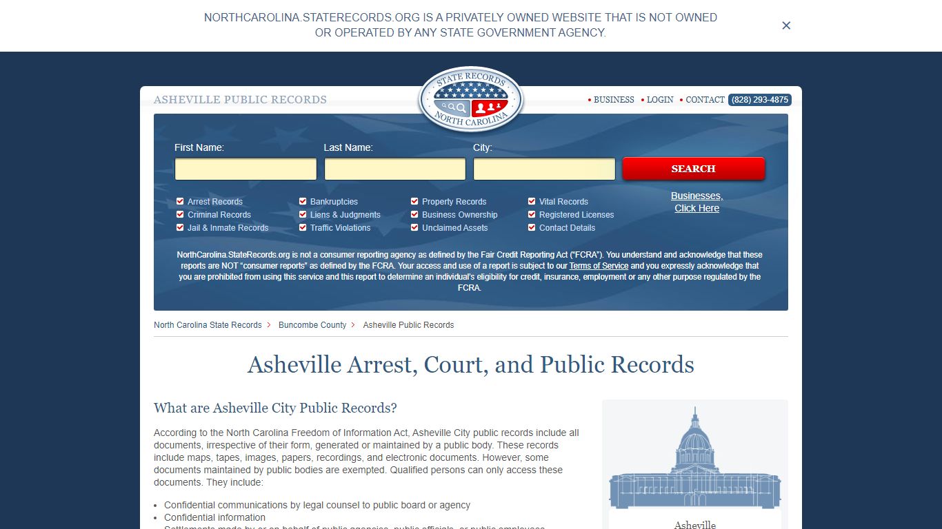 Asheville Arrest and Public Records | North Carolina.StateRecords.org